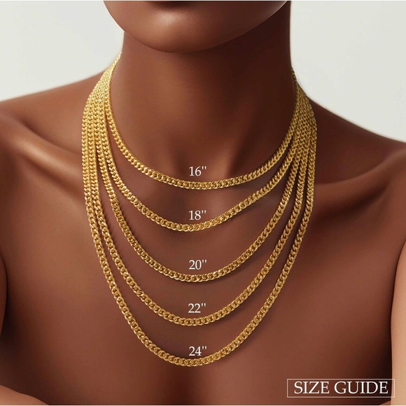 14K Gold Plated Necklace for Women 
& Men 18 inches - Picture 10 of 11